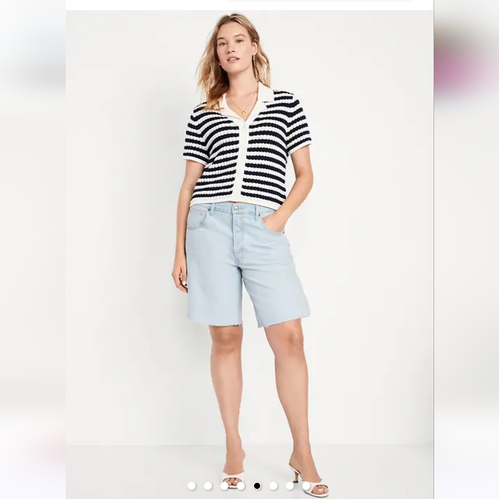Old Navy Women's Light Blue Denim Bermudas Size 12 Trending